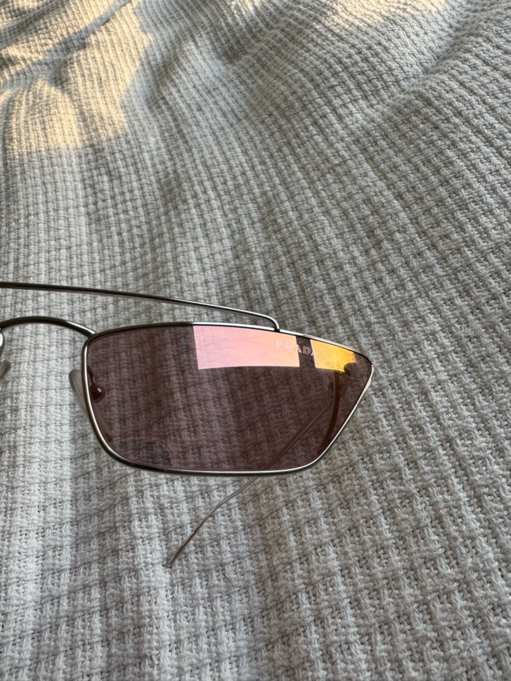Prada Pink Tinted Narrow Cat-Eye Sunglasses - Women Accessories - Picture 3 of 5